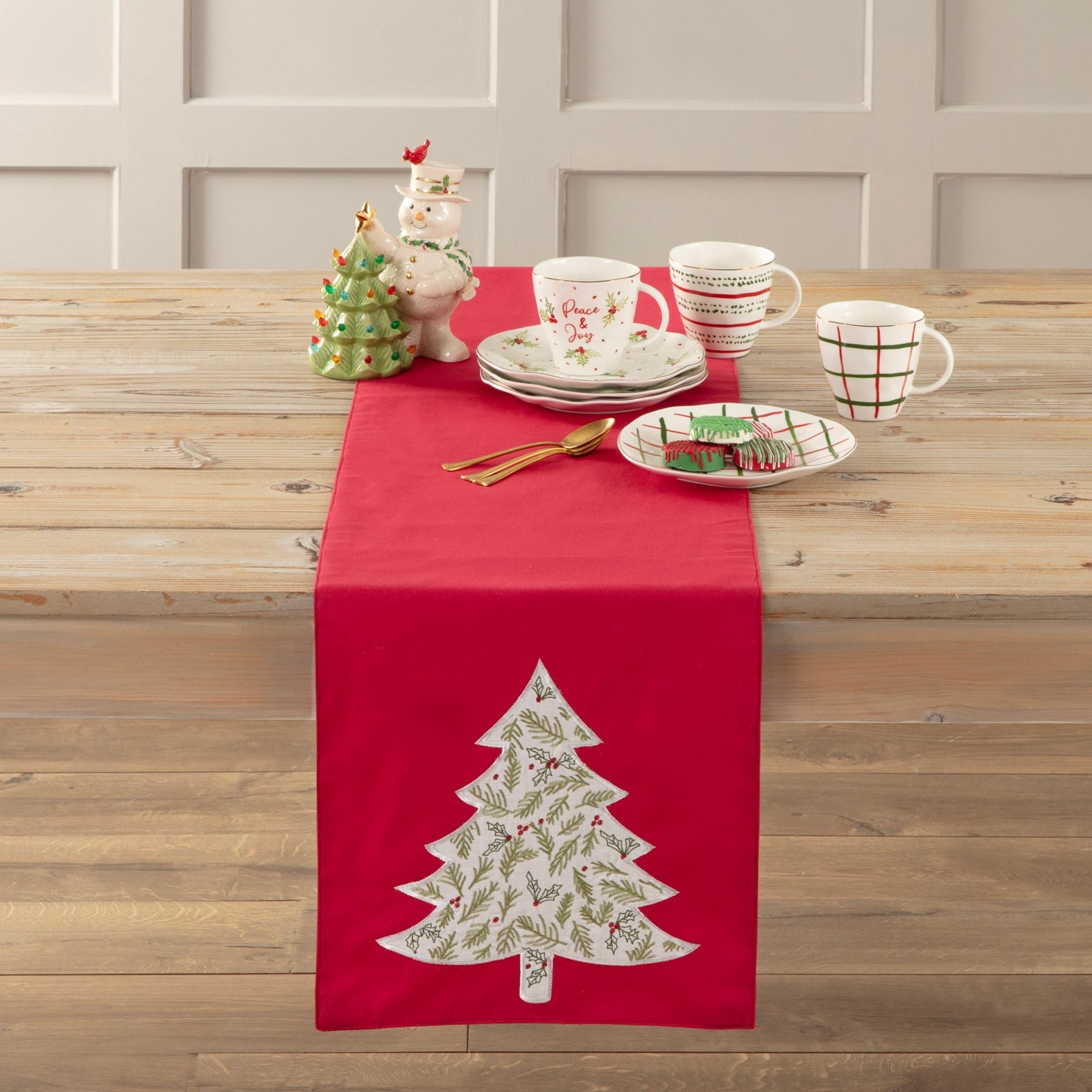 Bayberry Holly & Pine Tree 14X72 Table Runner - Image 2
