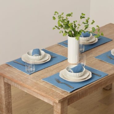 French Perle Periwinkle 13X18 Placemats - Set Of 4