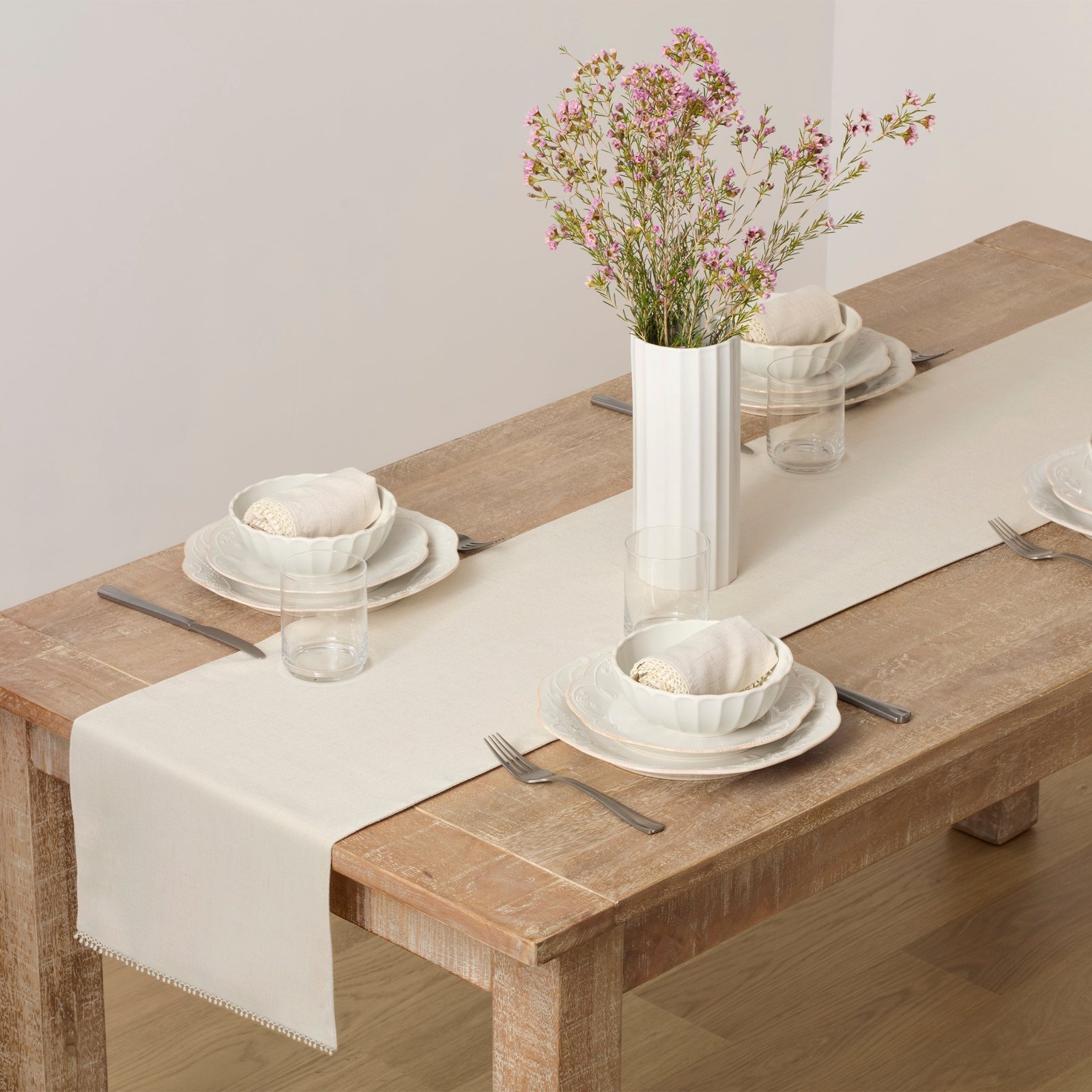 French Perle Natural 70X14 Table Runner