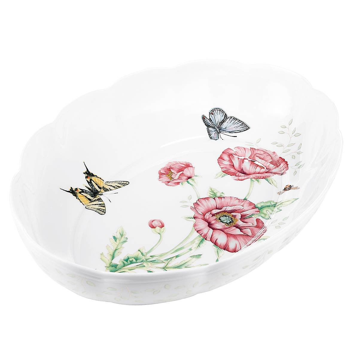 Butterfly Meadow Scalloped Oval Baker - Image 3