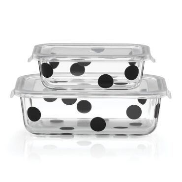 Deco Dot 2-Piece  Rectagular Storage Set