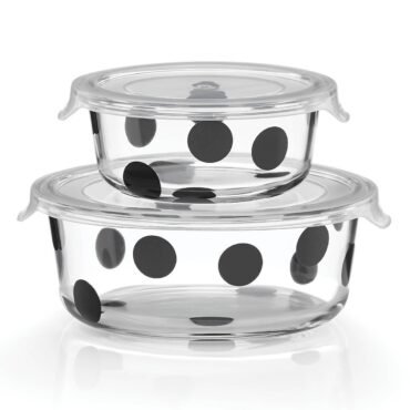 Deco Dot 2-Piece Round Food Storage Set