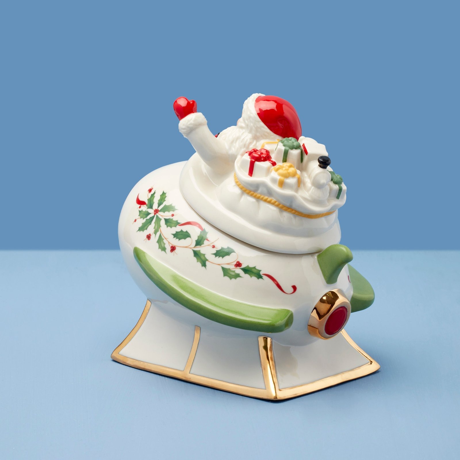 Holiday Santa's Rocket Covered Candy Dish - Image 3