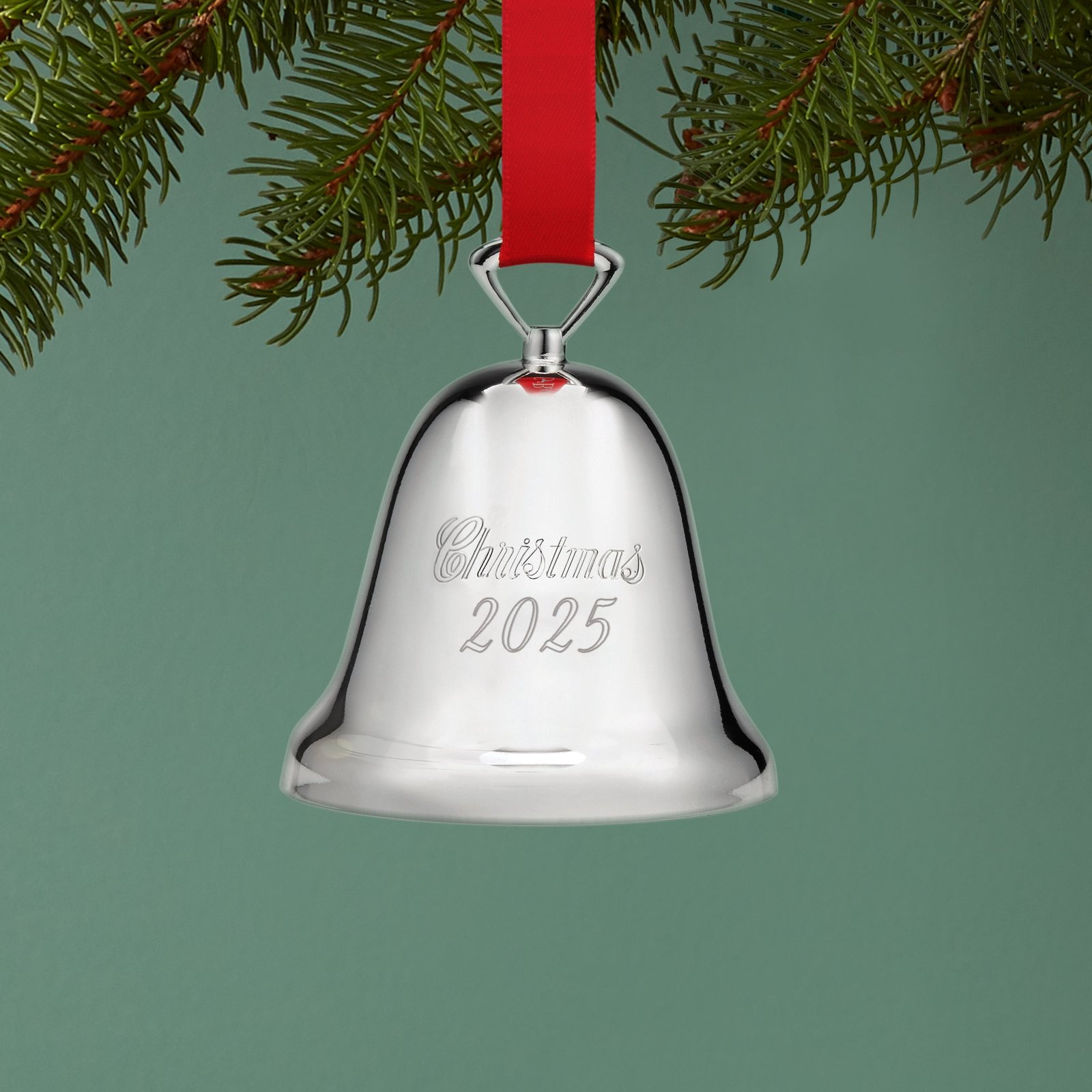 2025 Annual Christmas Bell Silverplate Ornament - Image 3
