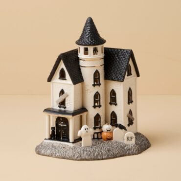 Vintage Halloween Lit Manor Figurine