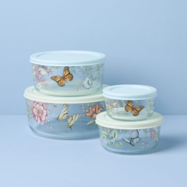 Butterfly Meadow Glass Containers - Set Of 4